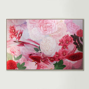 SALE: Roses, Ex-Rental Original Oil on Canvas Incl. Frame (140x100cm)