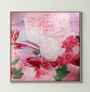 Pink and White Roses (Square) Canvas Print